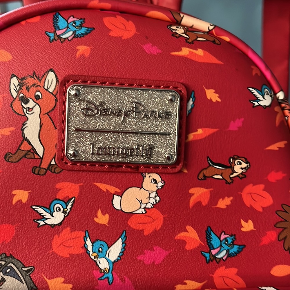 Disney Parks Loungefly critters backpack purse, red 🎒 - Picture 3 of 12